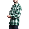 thumbnail image 4 of G-Style USA Men's Western Casual Plaid Long Sleeve Button Down Shirt Y2000 - Green - 3X-Large, 4 of 5