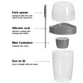 thumbnail image 4 of 2Pcs Breakfast On the Go Cup with Fork 560ml Yogurt Container with 310ml Topping Cereal Cup Leakproof Reusable Take and Go Yoghurt Pot Portable Cereal Yogurt Pot Yogurt Cups for Office Tr, 4 of 8