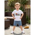 thumbnail image 5 of BemeyourBBs Toddler Baby Boy Back To School Outfit Pre Kindergarten Outfits Little Baby Boy Summer Clothes Casual Apple Pencil In Tractor Embroidered Short Sleeve T-Shirt and Pockets Shorts 2 Pcs Set, 5 of 9