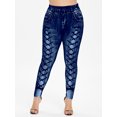 thumbnail image 5 of Rosegal Women's Plus Size High Waisted 3D Printed Leggings Women Stretch Cotton Printed Legging, 5 of 5