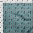 thumbnail image 3 of oneOone Viscose Chiffon Teal Blue Fabric Leaves Craft Projects Decor Fabric Printed By The Yard 42 Inch Wide, 3 of 5