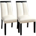 thumbnail image 5 of Set of 2 Chairs Black And White Leatherette Beautiful Padded Side Chairs Slit Back Design Kitchen Dining Room Furniture, 5 of 9