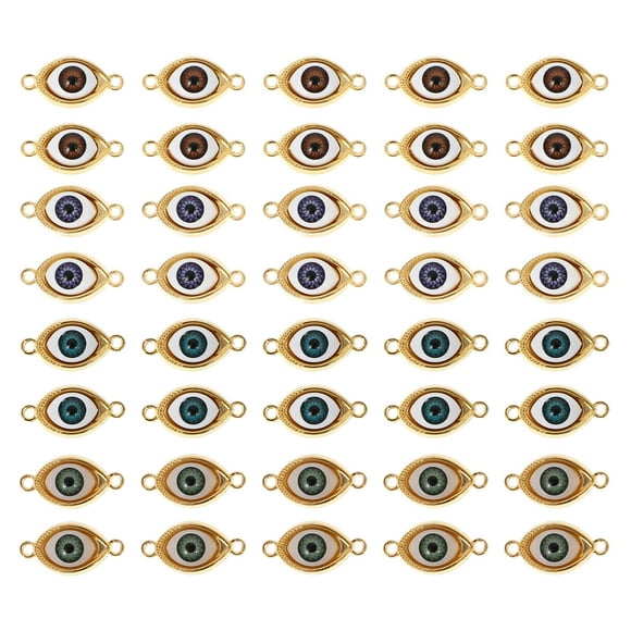 KAKOWELY Pendentif 40 Pcs Breloques en Forme d'Œil pour Collier Bracelet Boucle d'Oreille Fabrication de Bijoux 1.18"X0.59"X0.2"