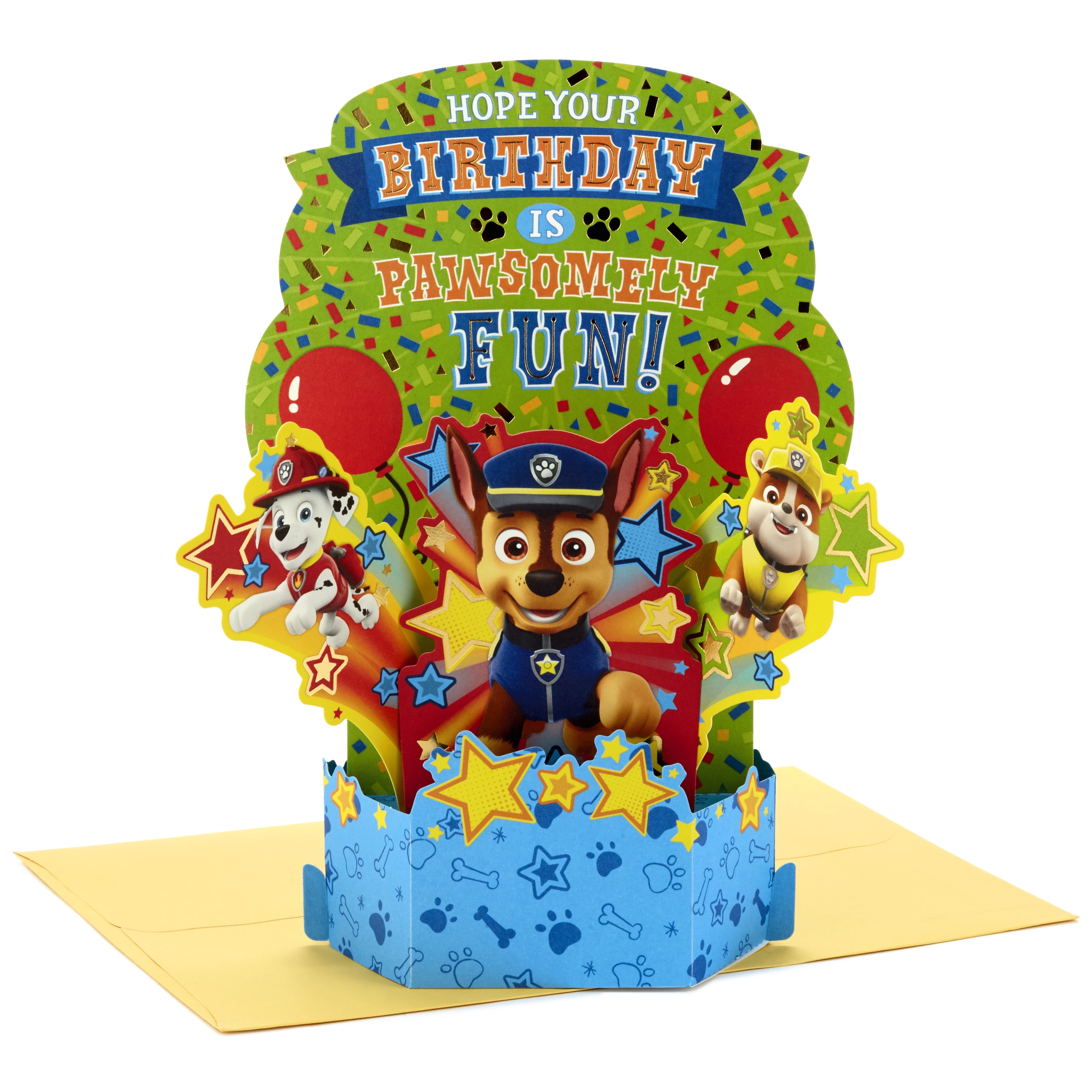 Hallmark Paper Wonder Pop Up Birthday Card for Kids (Paw Patrol)