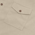 thumbnail image 4 of Fnnxeal Mens Matching Sets Cuban Collar Striped Shirt and Shorts Khaki Cotton Stretch Breathable Summer Casual Vacation Outfit with Pockets,Size S, 4 of 8