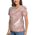 thumbnail image 5 of Yiaed Rose Gold Glitter Splatter Print Women's T Shirt V-Neck Short Sleeve Shirt Casual Breathable Tee Summer Tops-Large, 5 of 5