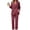Wine, variant on JOANKDMI 2 Piece Womens Suit Set Long Sleeve Wrap Belted Blazer Jacket and Straight Leg Pants Elegant Business Casual Office Work Wear Professional Matching Outfit