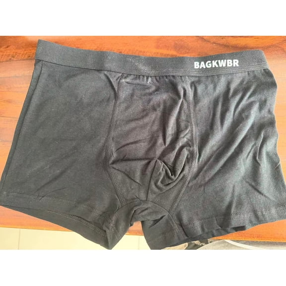 BAGKWBR Men's Underwear Boxer Briefs Fly with Built-in 3D Pouch Comfortable Cool Black Underwear for Men