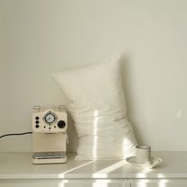 RFUGUG Washed Cotton Pillowcase - Single Rustic Chic Pillow Cover in Soft Off-White, Hypoallergenic, Breathable Fabric, Machine Washable, Perfect for Minimalist Bedroom Décor, 29x19Inch