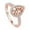 J-Rose Gold, variant on Rinsvye Ring Heart Grain Titanium Rings for Teen Ring Three Layer Set Vintage Ring Wood Couple Ring Steel Open Ring Rings