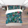 thumbnail image 3 of 3D Green Illustration Sport Doodle Quilt Cover Set Bedding Set Duvet Cover, 3 of 3
