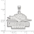 thumbnail image 2 of 925 Sterling Silver Rh-plated LogoArt Longwood University Large Pendant; for Adults and Teens; for Women and Men, 2 of 2