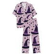 thumbnail image 7 of THDHVS Pajamas for Women Set,Womens Pajama Sets,Women's Pajama Sets Short Sleeve Button Down Halloween Print Sleepwear Nightwear Soft Pjs Lounge Sets Purple L, 7 of 7