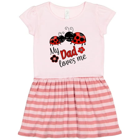 

Inktastic My Dad Loves Me with Cute Ladybugs Gift Toddler Girl Dress