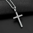 thumbnail image 2 of Cross Pendant, 925 Silver, 3mm D-Color VVS Moissanite Necklace, Outshines Diamond Pendant, 2 of 10