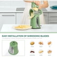thumbnail image 4 of Rotary Cheese Grater with Handle - Vegetable Shredder with 5 Blades & Suction Base, Mandoline Slicer for Kitchen, 4 of 7