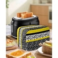 thumbnail image 4 of Black Yellow Toaster Cover 4 Slice, Large Kitchen Appliance Covers, Garden Floral Stripe Aesthetic Flower Boho Toaster Oven Cover with Loop, Bread Machine Cover Polyester Dust Cover Protection, 4 of 4