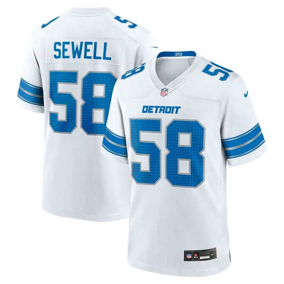 Men's Nike Penei Sewell White Detroit Lions Game Jersey