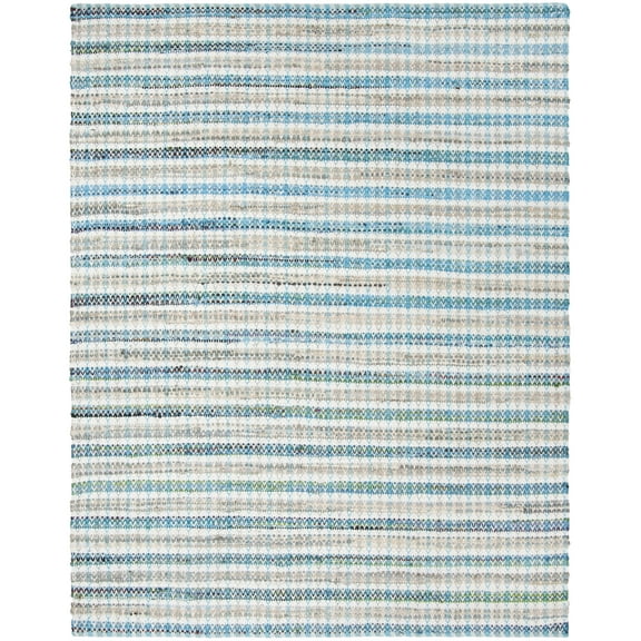 SAFAVIEH Montauk Candelario Geometric Cotton Area Rug, Aqua/Multi, 8' x 10'