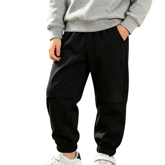 THJRPQJFD Kids Boys Cotton Active Jogger Pants Elastic Waist Athletic Joggers Classic Plain Sweatpants Casual Jogging Bottoms Track Pant Preppy Clothes
