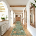thumbnail image 3 of Moynesa 2'5''x10' Floral Runners for Hallways, 2.5x10ft Kitchen Runner Rug Ultra-Thin Soft Rug, Non-Slip Washable Rug Runner Stain Resistant Boho Rug Low-Pile Carpet Runner for Bathroom Bedroom,Green, 3 of 7