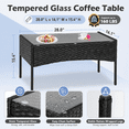 thumbnail image 3 of Segmart Patio Furniture Set, Rattan Wicker Chairs Set w/Table for 4, All-weather Conversation Set with Bold Steel Frame Black, Outdoor Furniture for Garden Lawn Backyard, 3 of 9