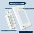 thumbnail image 6 of TOPGREENER Bristled Brush Wall Plate with Mounting Brackets, Pass-Through Wall Plate for Low Voltage Cables, 1-Gang 4.5" x 2.75", Polycarbonate Thermoplastic, TG8891MB-2PCS, White, 2 pack, 6 of 6