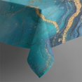 thumbnail image 3 of Blue Gold Marble Pattern Rectangle Tablecloth 60"x84",Waterproof Polyester Rectangle Table Cloth, Wipeable Spillproof Polyester Tablecloth for Dining, Camping, Indoor and Outdoor, 3 of 5