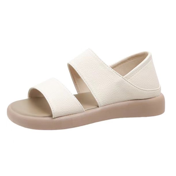 Sandalias planas de fondo suave, zapatos transpirables de estilo romano para playa, sandalias informales con una correa para mujer
