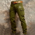 thumbnail image 5 of BUWTTED Casual Pants for Men Western Cargo Casual Work Trousers with Multiple Utility Pockets Outdoor Daily Wear Green Pants L, 5 of 5