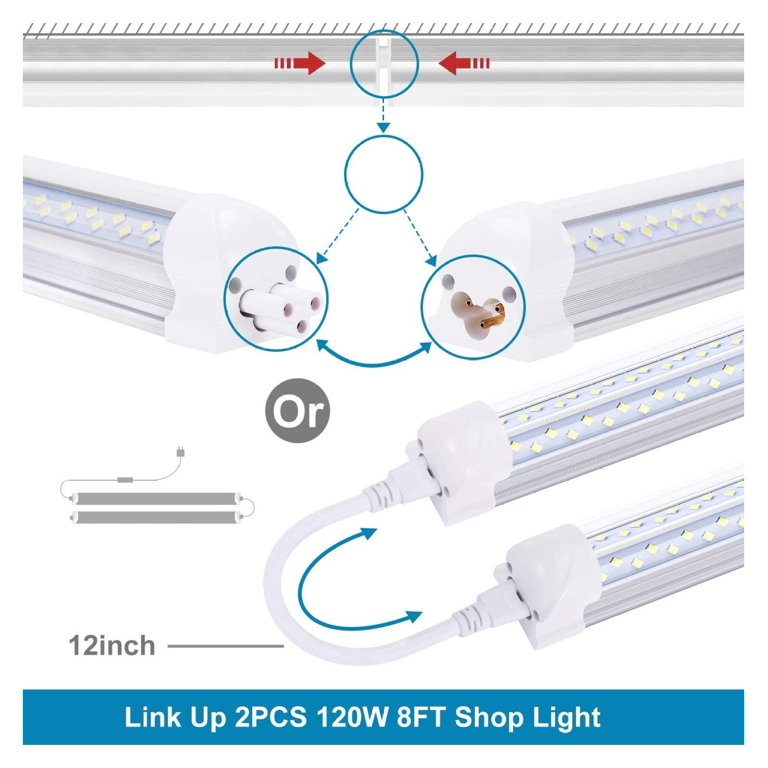 Save Big on Bulk 8ft Led Shop Light Fixtures 8ft LED Shop Light Fixture T8 Linkable 4ft 5ft 6ft 8 Feet LED Tube Lights V Shape LED Lamp Fixtures 120W Save Big on Bulk 8ft Led Shop Light Fixtures 8ft LED Shop Light Fixture T8 Linkable 4ft 5ft 6ft 8 Feet LED Tube Lights V Shape LED Lamp Fixtures 120W