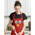 thumbnail image 2 of Tstars Turkey Face Funny Thanksgiving Cooking Team Apron for Men Women One Size Red, 2 of 6