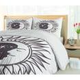 thumbnail image 5 of Ambesonne Moon Rays Duvet Cover Set, Cartoon Crescent in Sun, Queen, Dark Mauve and White, 5 of 6