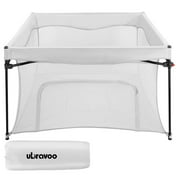 Ubravoo Baby Playpen Playard with Storage Bag,Indoor & Outdoor Kids Toddlers Activity Center,Foldable & Portable-Gray