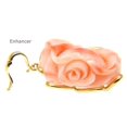 thumbnail image 3 of Genuine natural pink coral carved flower diamond pendant enhancer solid 14k gold, 3 of 7