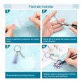 thumbnail image 1 of Llaveros redondos en blanco, llaveros transparentes para kit de vinilo, kit de llavero con borlas, 200 piezas, llavero acrílico, juego en blanco, bordes pulidos, llavero de metal, 1 of 8