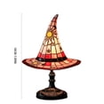 thumbnail image 3 of Witch Lamp Witches Hat Lamp Witch Hat Table Lamp Halloween Glowing Resin Ornament Gothic Witch Hat Night Light Mini Night Light for Bedroom Shelf Spooky Decor with LED(Red), 3 of 5
