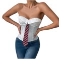thumbnail image 1 of Funicet Fashion Women Style Solid Color Backless Ribbon Waist Camisole Shapewear, 1 of 7
