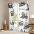thumbnail image 3 of Homewish Retro Steam Engine Black Out Curtains,Western Train Transportation Curtains Pack of 2 (42x63 Each),White Gray Bedroom Curtains For Boys,Breathable Home Decor, 3 of 6