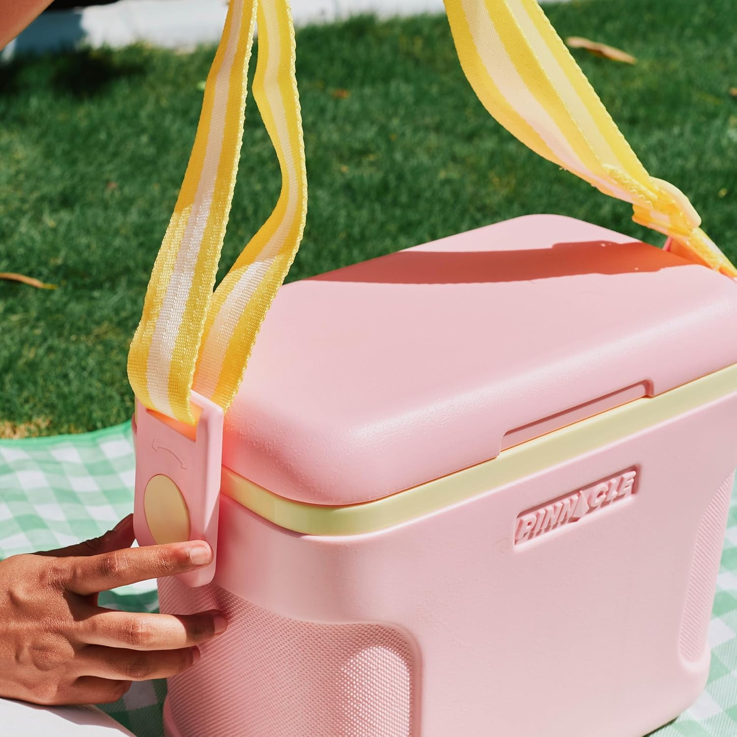 Pinnacle 8.5Qt Mini Cooler – Portable Picnic Cooler with Divider & Strap, Pink
