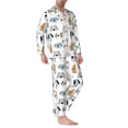 thumbnail image 2 of Balery Puppy Pijama para Hombre de Dos Piezas con Manga Larga, Conjunto de Dormir y Descanso Suave con Bolsillos-Large, 2 of 7