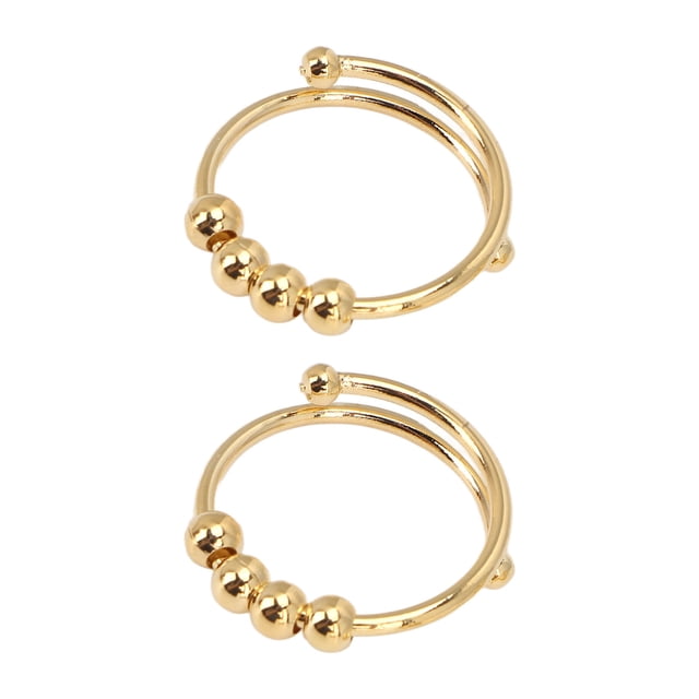 Anillo para aliviar el estrés, 2 piezas de cuentas para aliviar el estrés, anillo ajustable para aliviar el estrés, anillo de cuentas para ansiedad, funcionalidad versátil