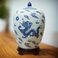 thumbnail image 7 of 11" Dragon Blue & White Porcelain Vase Jar, 7 of 7