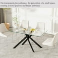 thumbnail image 5 of 51.18" Rectangular Glass Dining Table, Tempered Glass Kitchen Tabe with Metal Legs, Stylish and Sturdy Dinner Table for Home and Outdoor Dining (Black, 51.18''), 5 of 7