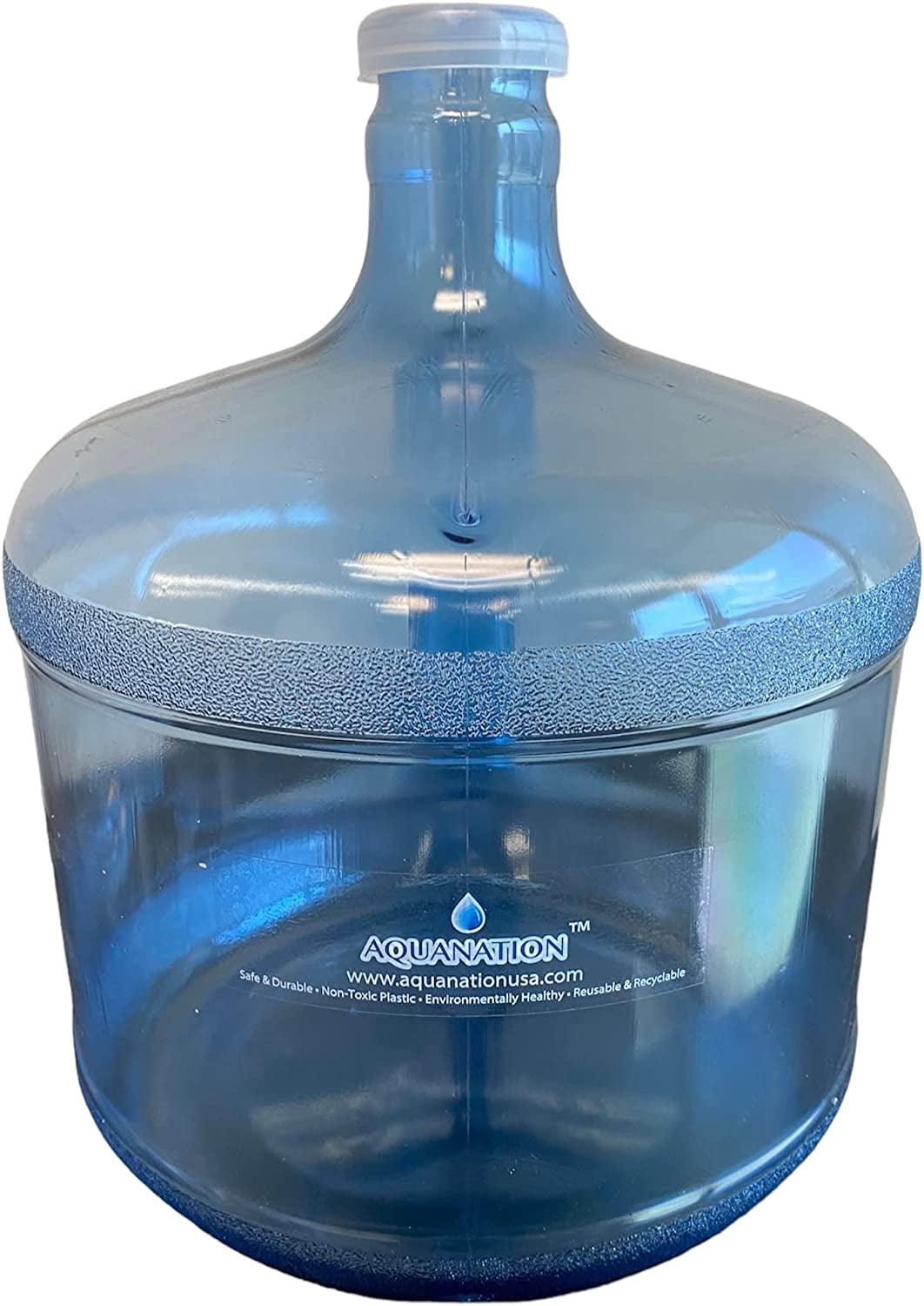 3 Gallon Reusable Food Grade Safe 55mm Snap On Crown Top Plastic Water Bottle Jug Gallon Container Canteen - (Made in USA)