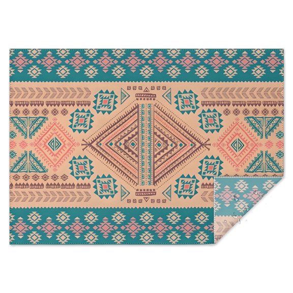 Multicolor Geometric Boho Pattern Rectangle Tablecloth 60"x84",Waterproof Polyester Rectangle Table Cloth, Wipeable Spillproof Polyester Tablecloth for Dining, Camping, Indoor and Outdoor