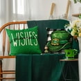 thumbnail image 4 of ST Patricks Day Buffalo Plaid Lucky Clover Hat Irish Kisses Shamrocks Wishes Throw Pillow Covers, 18 x 18 Inch Decoration for Sofa Couch Set of 4, 4 of 6