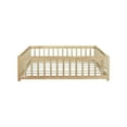 thumbnail image 6 of Jopath Queen Size Floor Bed Frame,Montessori Bed with Guardrails and Door,Rubber Wood Floor Bed with Slatted Base,for Kids,Boys,Girls Natural, 6 of 9
