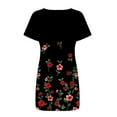 thumbnail image 4 of Pntutb Women's Plain Short Sleeve Loose Dress Floral Sunflower Print Dress, 4 of 6