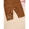 thumbnail image 5 of Qiylii Baby Girls Corduroy Bib Pants, Solid Color Square Neck Jumpsuit, 5 of 9